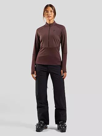ODLO | Zipshirt intimo da donna Descent Ceramiwarm | braun
